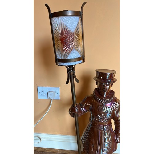 331 - LARGE TALL METAL LUSTRE FINISH BEEFEATER SIDE LAMP