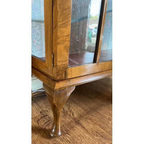 349 - WALNUT FINSH DISPLAY CABINET