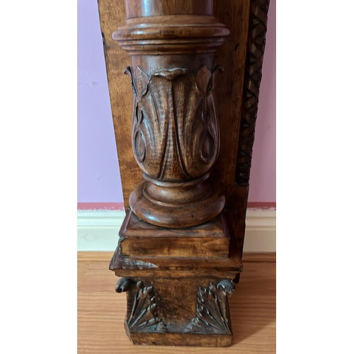 364 - HEAVY CARVED FIRE PLACE PILLAR