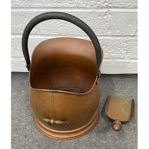 300 - COPPER COAL BUCKET AND SHOVEL