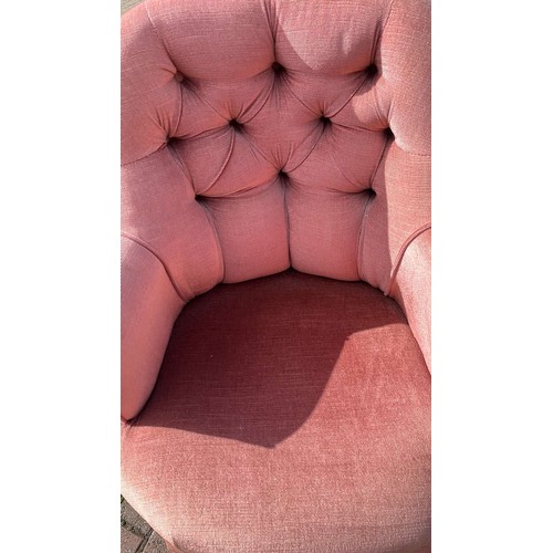 291 - PINK BUTTON BACK BEDROOM CHAIR