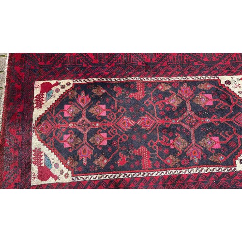 287 - RED HAND MADE OVER RUG 164 X 98 cm