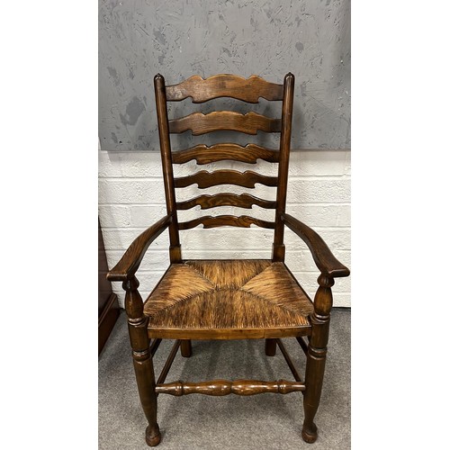 514 - GEORGIAN STYLE LADDER BACK CARVER CHAIR