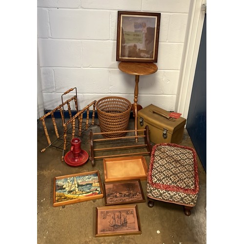 245 - ASSORTED SMALL FURNITURE AND ITEMS