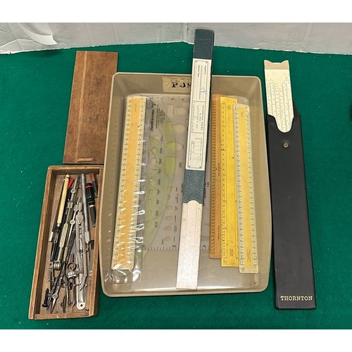 226 - MIXED RULERS AND DRAWING ITEMS