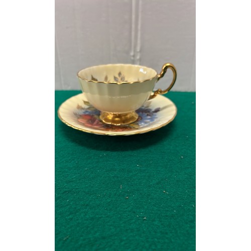 26 - AYNSLEY SIGNED CUP AND SAUCER