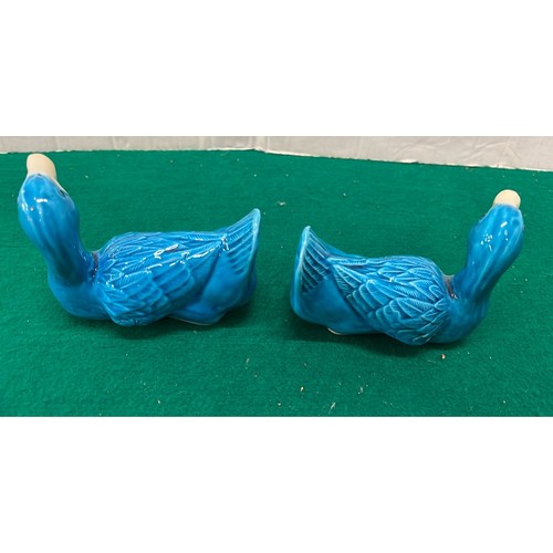 223 - TWO BLUE DUCK FIGURES