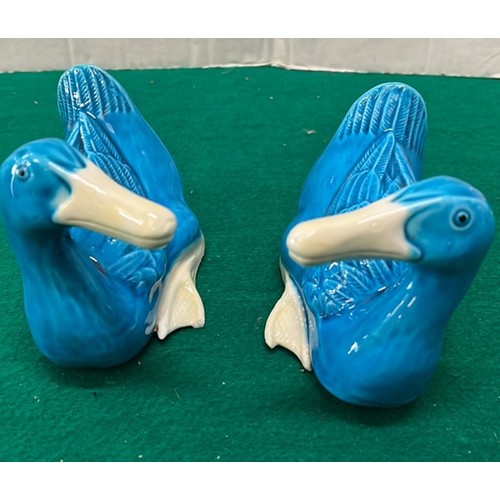 223 - TWO BLUE DUCK FIGURES