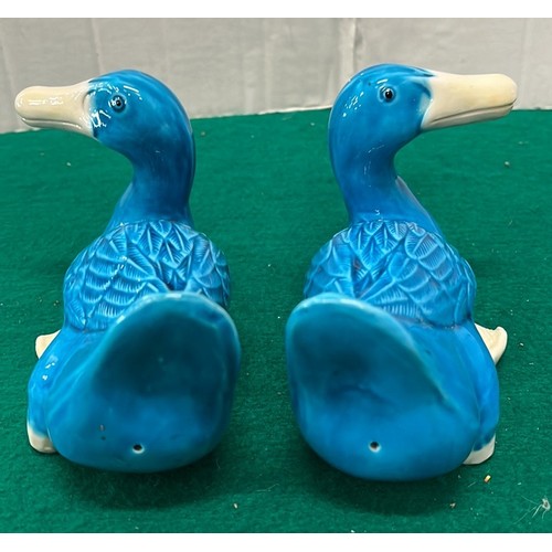 223 - TWO BLUE DUCK FIGURES