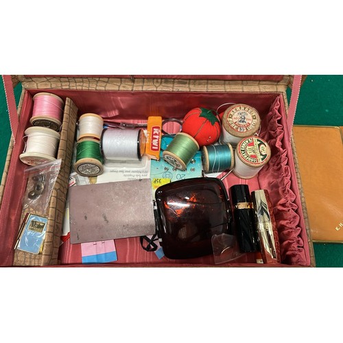 220 - SMALL CASE WITH SEWING CONTENTS