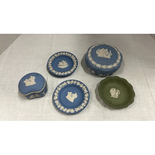 632 - WEDGWOOD BLUE AND GREEN JASPER WARE