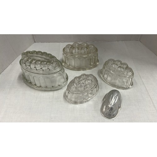 631 - GLASS AND METAL JELLY MOULDS