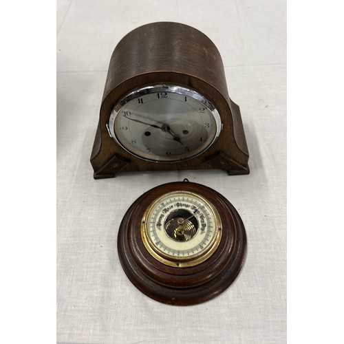 621 - MANTLE CLOCK AND BAROMETER