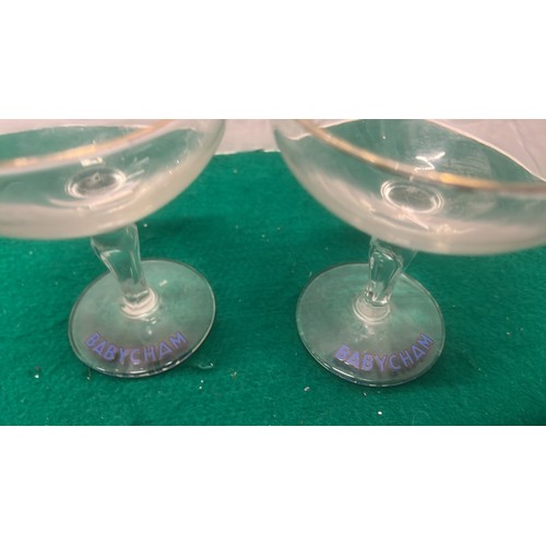 757 - TWO BABYCHAM GLASSES