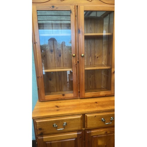 817 - DUCAL SOLID PINE GLASSTOP CUPBOARD