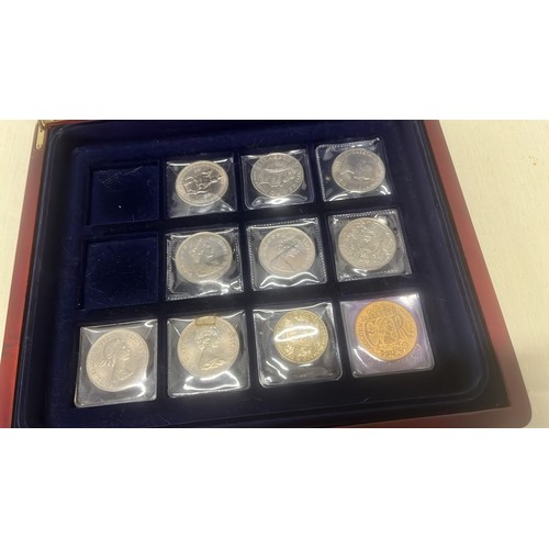 81 - CASE WITH CROWN SIZE COINS AND MEDALLIONS