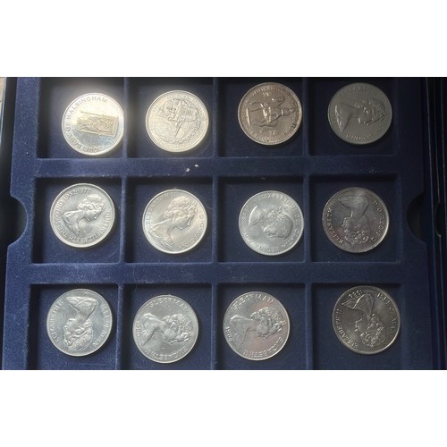 37 - 27 CROWN SIZE COINS IN THREE WESTMINSTER BOXES