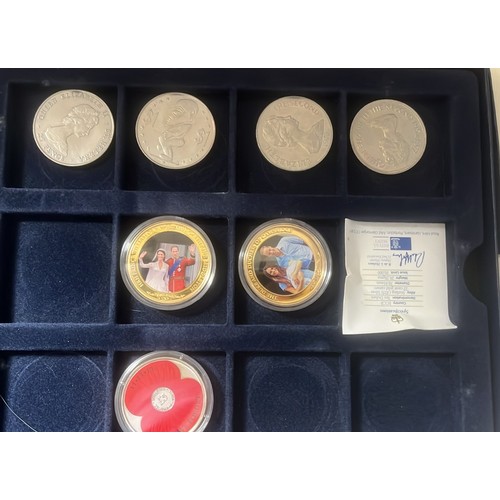 37 - 27 CROWN SIZE COINS IN THREE WESTMINSTER BOXES