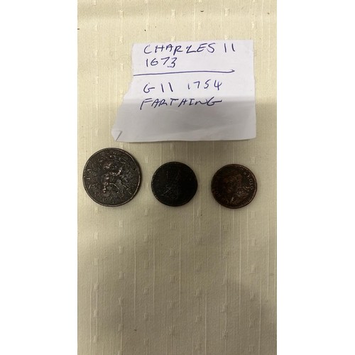 994 - GEORGE III , GEORGE II AND CHARLES II COINS