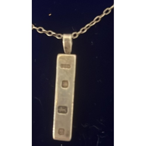 962 - SILVER INGOT AND NECKLACE