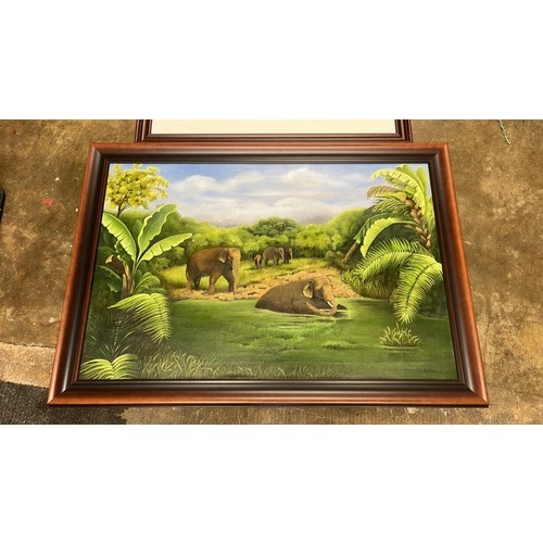 153 - FRAMED JUNGLE ART WORK