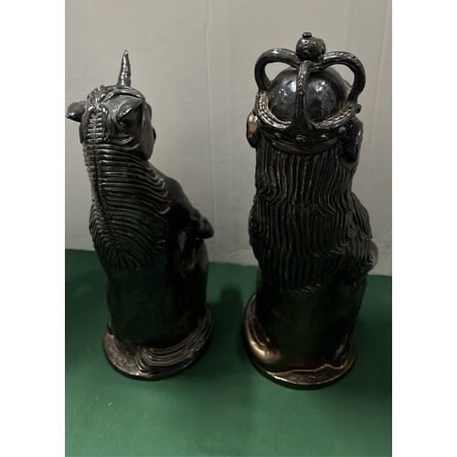 233 - TALL LUSTRE FINISH ENGLISH LION AND UNICORN SEE ALL PICTURES