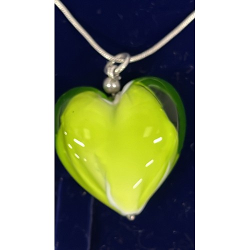 170 - SILVER NECKLACE WITH HEART PENDENT