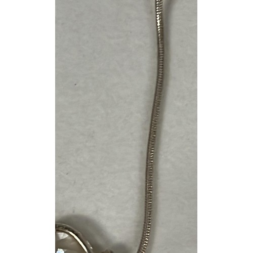 145 - SILVER NECKLACE AND PENDENT