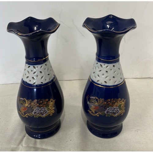 29 - TWO BLUE VASES