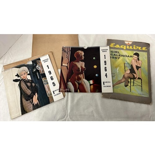 57 - VINTAGE EROTICA CALENDARS FOR YEARS 1964 / 65 / 67 SEE ALL PICTURES