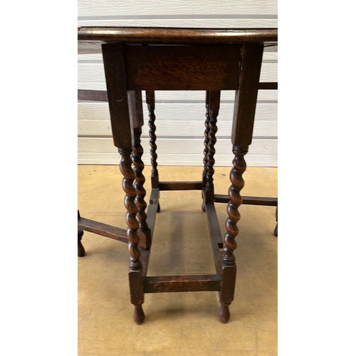 323 - OAK BARLEY TWIST GATE LEG TABLE