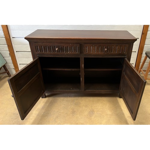 329 - DARK FINISH OAK SIDEBOARD