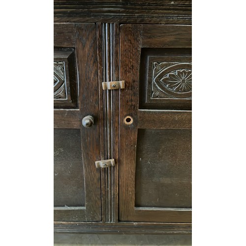 329 - DARK FINISH OAK SIDEBOARD