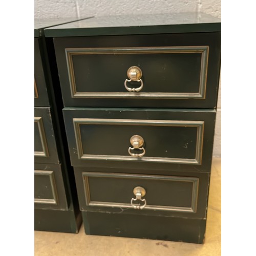 330 - TWO GREEN BED SIDE DRAWERS