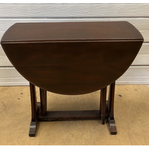 332 - ERCOL DARK FINISH DROP LEAF TABLE