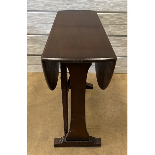 332 - ERCOL DARK FINISH DROP LEAF TABLE