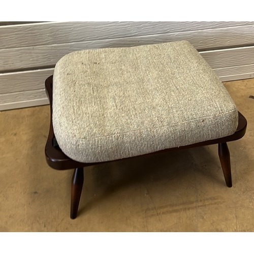 343 - ERCOL WINDSOR MODEL 341 FOOT STOOL IN DARK FINISH