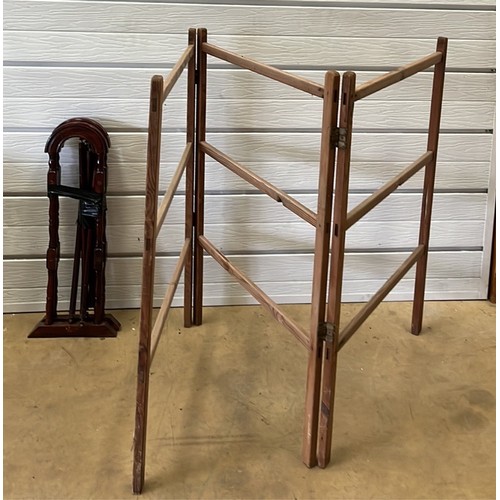 352 - VINTAGE CLOTHES AIRER AND TOWEL RAIL