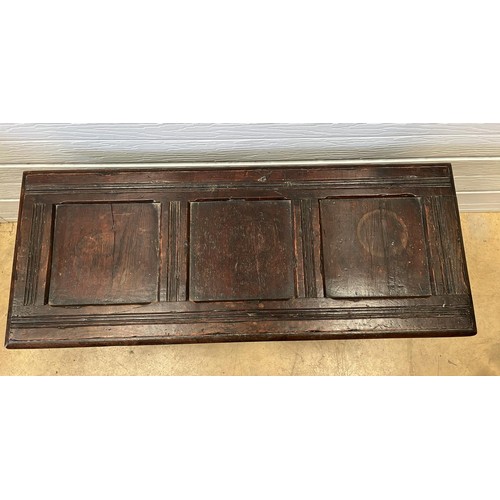 356 - EDWARDIAN OAK COFFER / BLANKET BOX