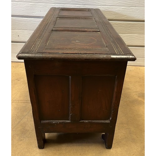 356 - EDWARDIAN OAK COFFER / BLANKET BOX