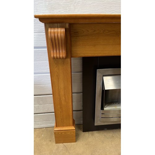 359 - LIGHT OAK FIRE SURROUND WITH FIRE INSERT