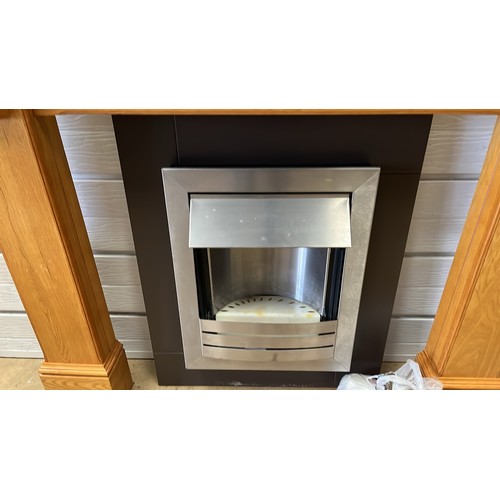 359 - LIGHT OAK FIRE SURROUND WITH FIRE INSERT