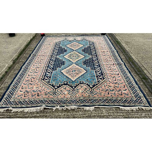 364 - LARGE VINTAGE OVER FLOOR RUG 10.5 X 7.5 FT