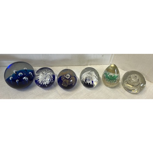 398 - 6 X GLASS PAPER WEIGHTS