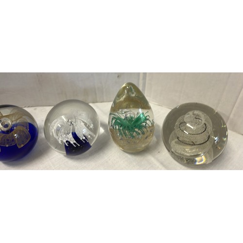 398 - 6 X GLASS PAPER WEIGHTS