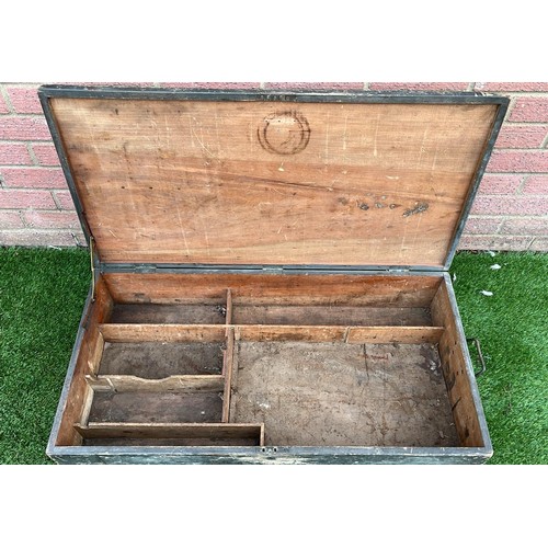 392 - LARGE WOODEN TOOL BOX