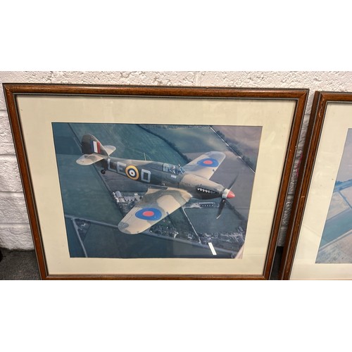 390 - LARGE FRAMED SPITFIRE , HURRICANE  AND LANCASTER