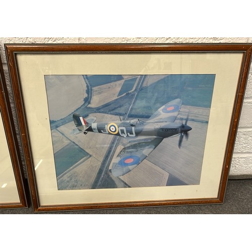 390 - LARGE FRAMED SPITFIRE , HURRICANE  AND LANCASTER