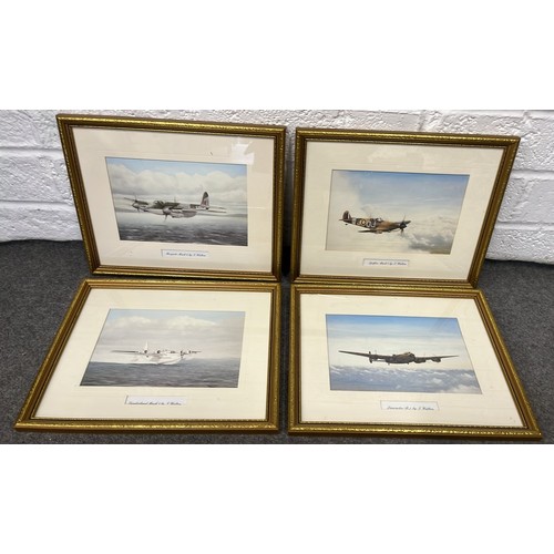 387 - FOUR FRAMED BATTLE OF BRITON AIRCRAFT