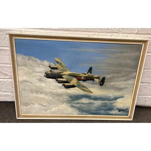 385 - LARGE FRAMED LANCASTER ART WORK